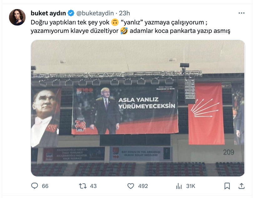 buket aydin dan chp kurultayi ile ilgili carpici yorum